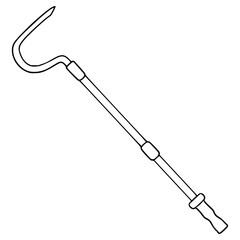 snake hook illustration hand drawn outline vector