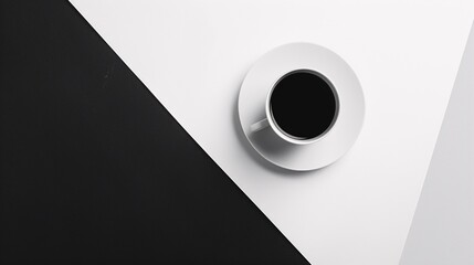 Abstract artwork presents a cap of coffee triangle geometric background. Graphic design emphasizes shape texture.