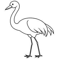 Obraz premium Happy Crane Full-Body Vector Illustration on White Background