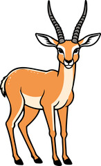 Elegant antelope standing alert in profile