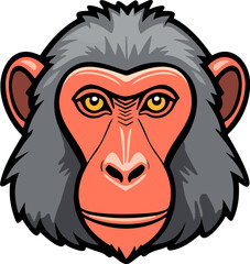 Cartoon image of a chimpanzee's face