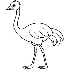 Happy Crane Full-Body Vector Illustration on White Background