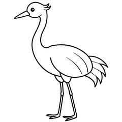 Obraz premium Happy Crane Full-Body Vector Illustration on White Background