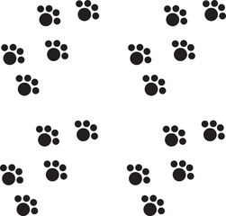 Pet paw print seamless pattern. Abstract animal vector background.
