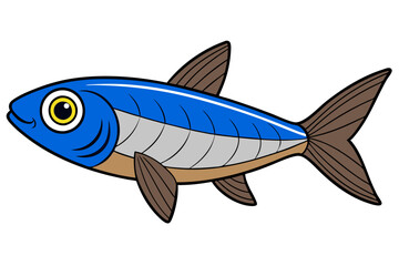 Herring Fish in Various Styles and Colors on White Background - Vector Art