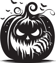 halloween pumpkin with bats