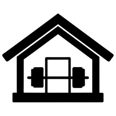 Home Gym Icon - Vector Art & Silhouette