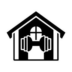 Home Gym Icon - Vector Art & Silhouette