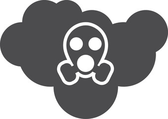 Toxic cloud black icon. Poison gas symbol