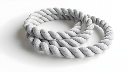 Closeup of Muscular and Durable Battle Ropes with Textured Nonslip Handles on Bright White Background