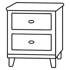 Isolated Bed Table on White Background - Vector Art