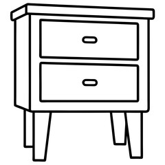 Isolated Bed Table on White Background - Vector Art