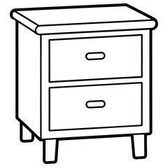 Isolated Bed Table on White Background - Vector Art