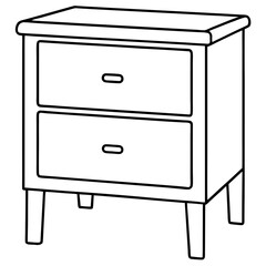 Isolated Bed Table on White Background - Vector Art