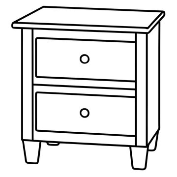 recommend clip art: Isolated Bed Table on White Background - Vector Art