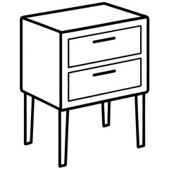 Isolated Bed Table on White Background - Vector Art