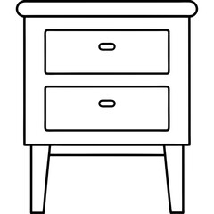 Isolated Bed Table on White Background - Vector Art