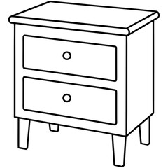 Isolated Bed Table on White Background - Vector Art