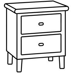 Isolated Bed Table on White Background - Vector Art