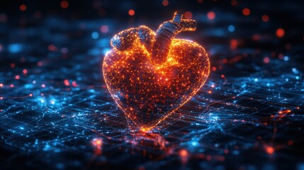 High-Tech Heart with Illuminated Network