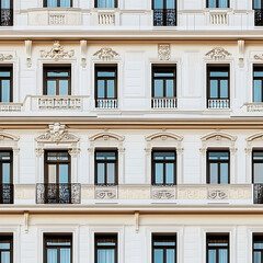 Fototapeta premium seamless decorated building ornament facade texture tile beutiful italian urban city house windows for surface mapping architecture game design 2d flat 