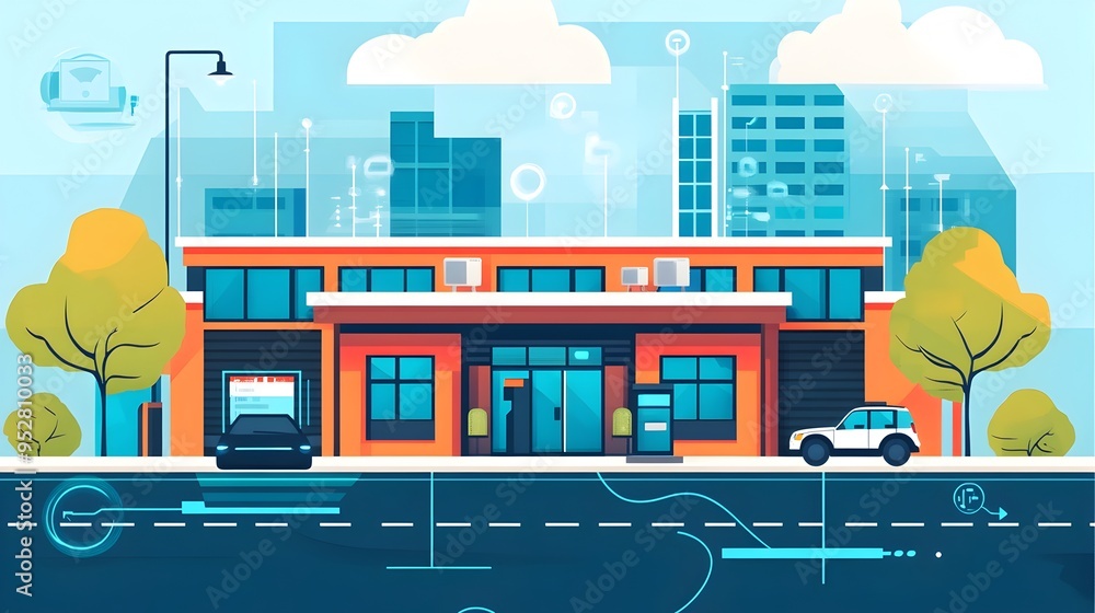 Aufkleber innovative graphic showcasing the deployment of advanced iot internet of things technology to secure