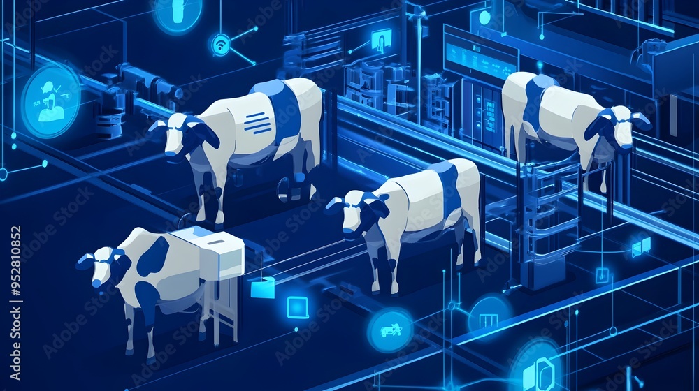 Poster automated iot connected milking systems for efficient and sustainable dairy production in modern agr