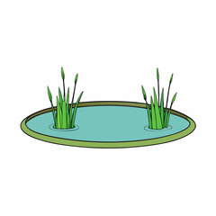 Minimalist Tall Plants on White - Vector Art