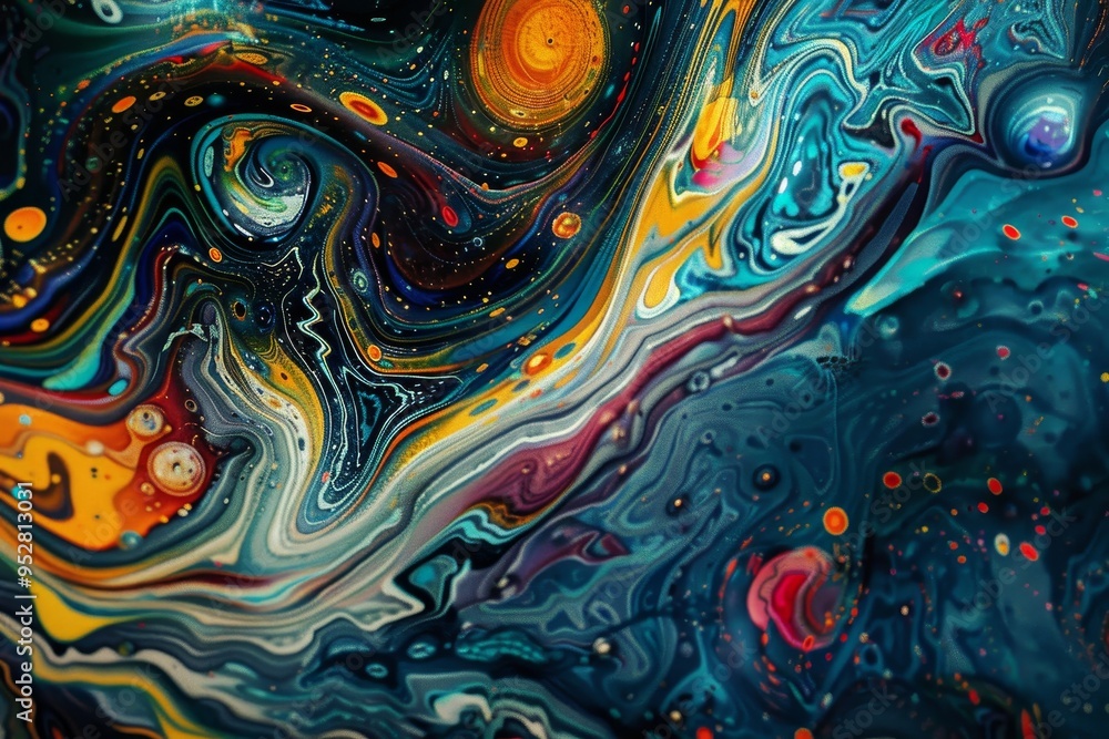 Aufkleber a psychedelic kaleidoscope of swirling patterns and colors