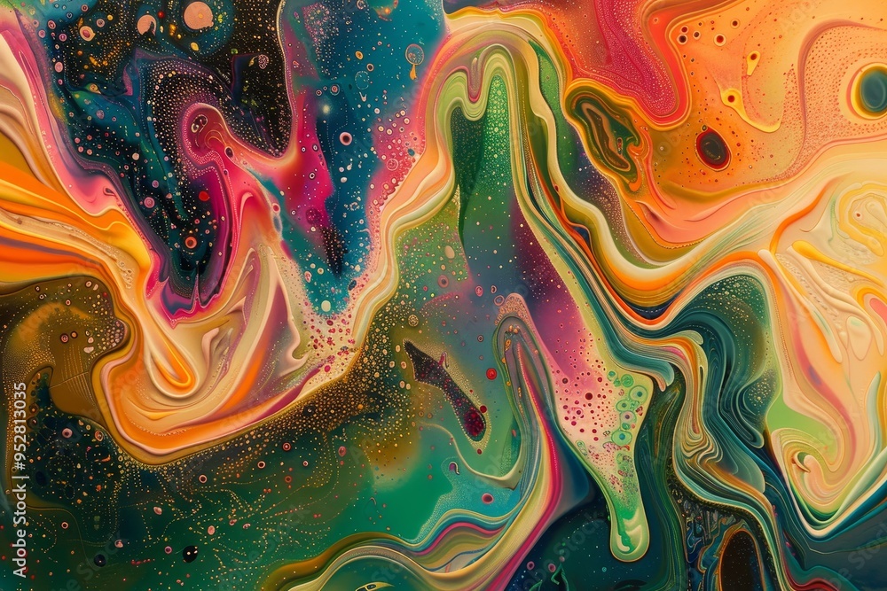 Aufkleber a psychedelic kaleidoscope of swirling patterns and colors