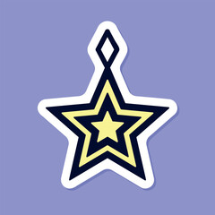 star shape sticker, st martins day lantern, decorative vector design element for traditional autumn light festival