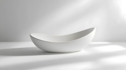 Minimalist Ceramic Decorative Bowl on Bright White Studio Backdrop