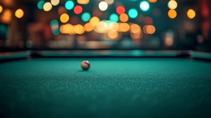 Close-Up of green Table with Blurred Casino Background
