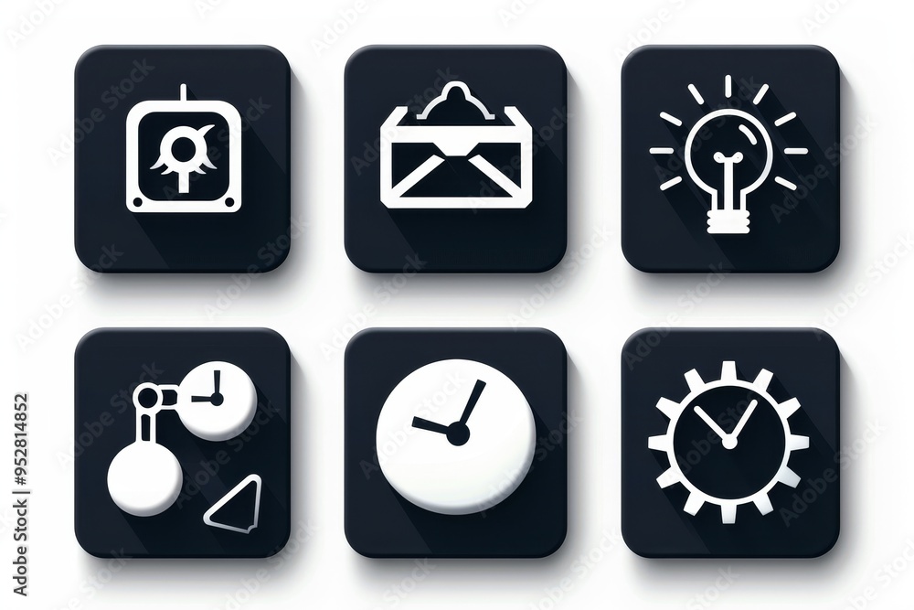 Aufkleber Icons simplify complex concepts into simple symbols