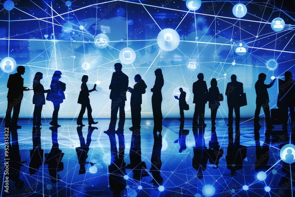 Fototapete Integration of networking technologies enhances communication