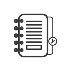 Spiral Bound Notebook with Clock Icon