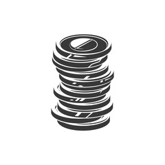 Stack of Round Coins with a Slight Tilt