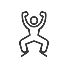 Obraz premium Stick Figure Jumping with Arms Raised