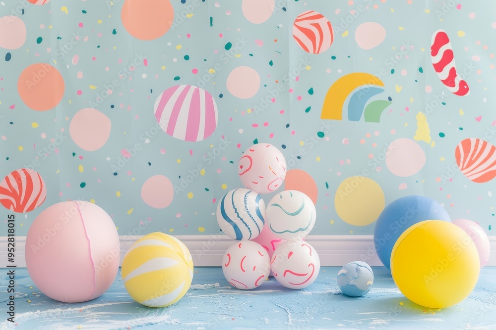 Aufkleber playful patterns add an extra touch of cuteness to the background