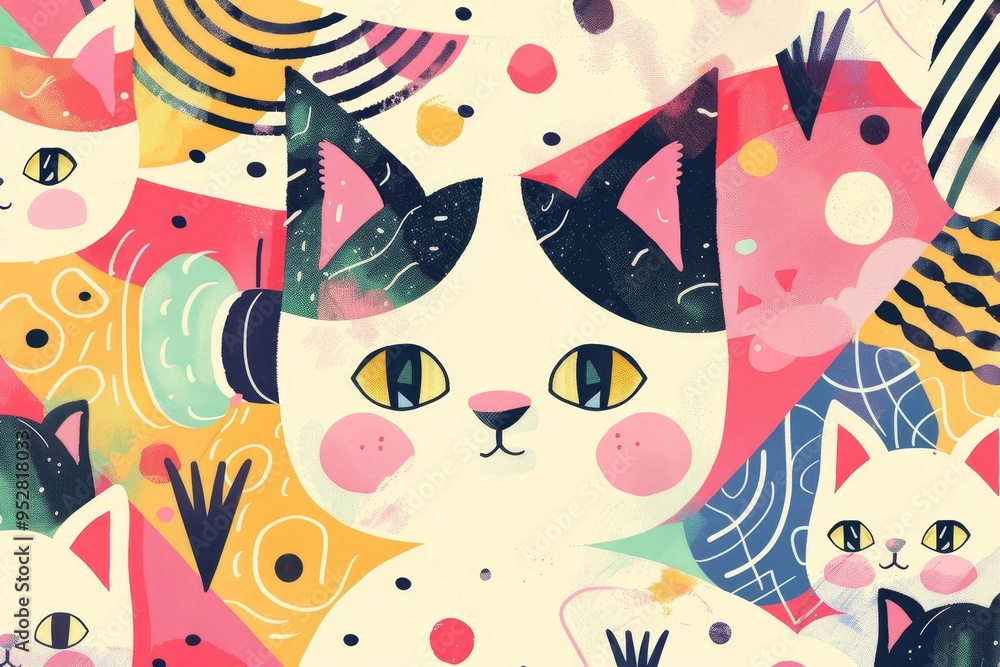 Aufkleber Playful patterns add an extra touch of cuteness to the background