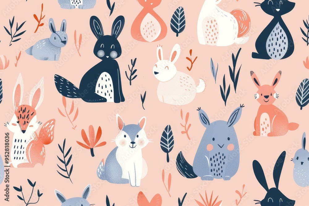 Aufkleber Playful patterns add an extra touch of cuteness to the background