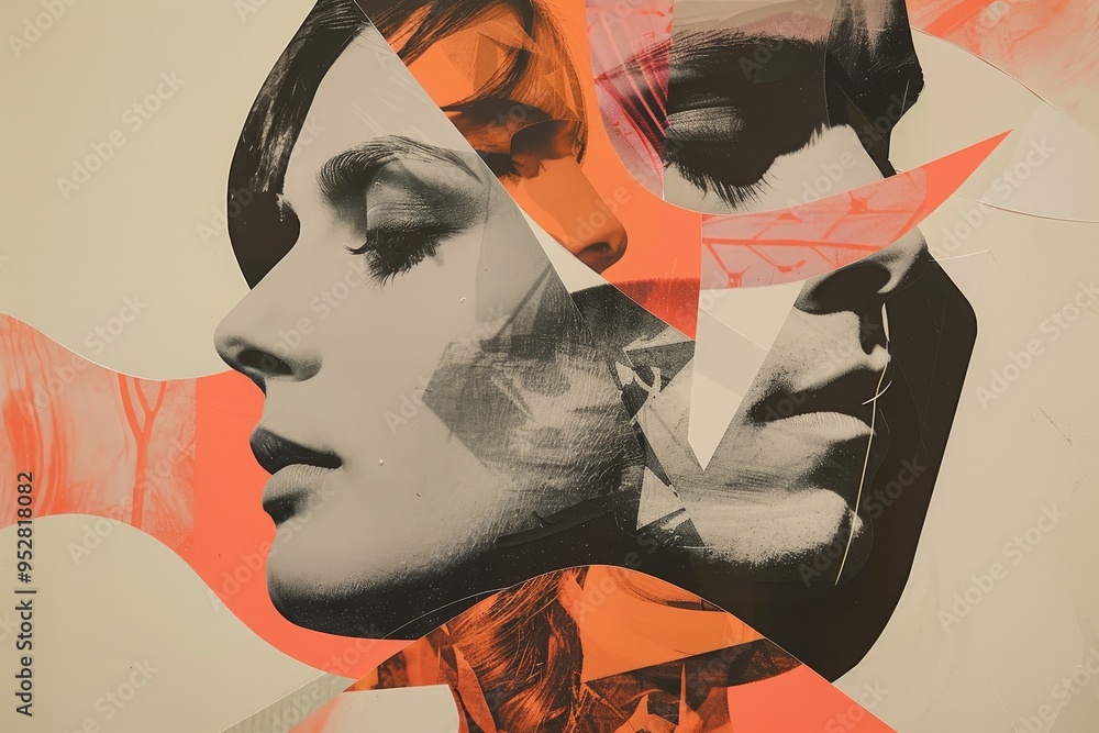 Poster play with symmetry and asymmetry to create visual tension in your collage