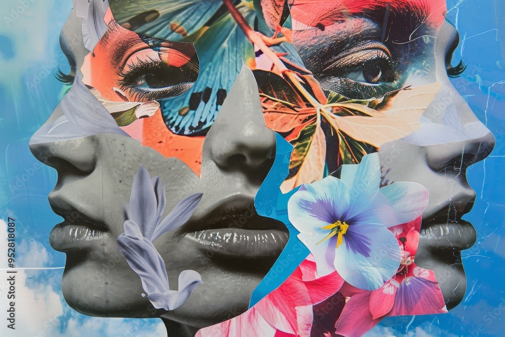 Poster play with symmetry and asymmetry to create visual tension in your collage