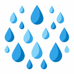 Raindrop Pattern on White Vector Art