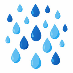 Raindrop Pattern on White Vector Art