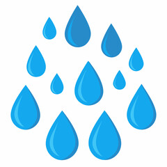 Raindrop Pattern on White Vector Art