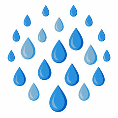 Raindrop Pattern on White Vector Art