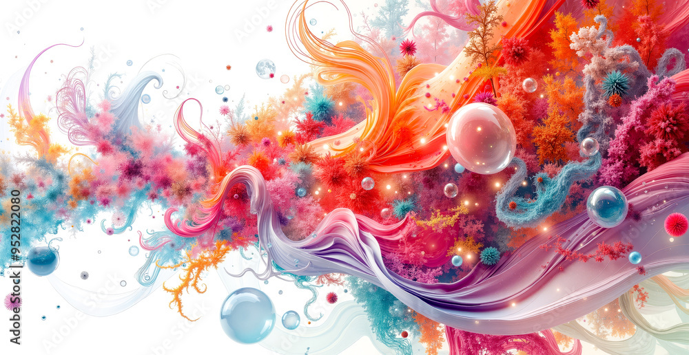 Poster a colorful abstract background with lots of different colored bubbles