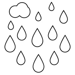 Raindrop Vector Art on White