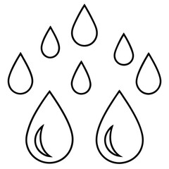 Raindrop Vector Art on White